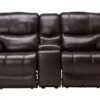 Ezra Leather Power Reclining Console Loveseat
