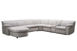 Arc Dove 6-Piece Power Reclining Sectional With Left Arm Facing Chaise