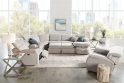 Arc Dove 6-Piece Power Reclining Sectional With Right Arm Facing Chaise