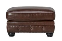 Churchill Brown Leather Ottoman