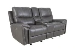 Brooks Charcoal Dual Power Reclining Console Loveseat
