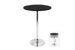Height Adjustable Bar Table In Black By LumiSource