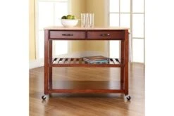 Crosley Natural Wood Top Kitchen Cart/Island With Optional Stool Storage In Classic Cherry 9 Crosley Natural Wood Top Kitchen Cart/Island With Optional Stool Storage In Classic Cherry -Furniture Serie Shop 72171 1200x800