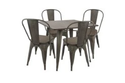 Oregon 5pc Industrial Farmhouse Dining Set In Antique And Espresso By LumiSource