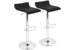 Ale Contemporary Adjustable Bar Stools (Set Of 2) In Black By LumiSource