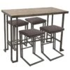 Roman 5pc Industrial Counter Height Dining Set In Bamboo Brown By LumiSource -Furniture Serie Shop 96411 1200x800