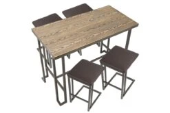 Roman 5pc Industrial Counter Height Dining Set In Bamboo Brown By LumiSource -Furniture Serie Shop 96412 1200x800