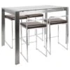 FujiContemporary Counter Height Dining Set In Stainless Steel And Brown By LumiSource -Furniture Serie Shop 96507 1200x800