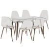 Clara Mid-Century Modern Dining Set In Walnut And Clear By LumiSource -Furniture Serie Shop 96514 1200x800