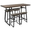 Geo 5 Piece Industrial Counter Set In Black And Brown By LumiSource -Furniture Serie Shop 96524 1200x800